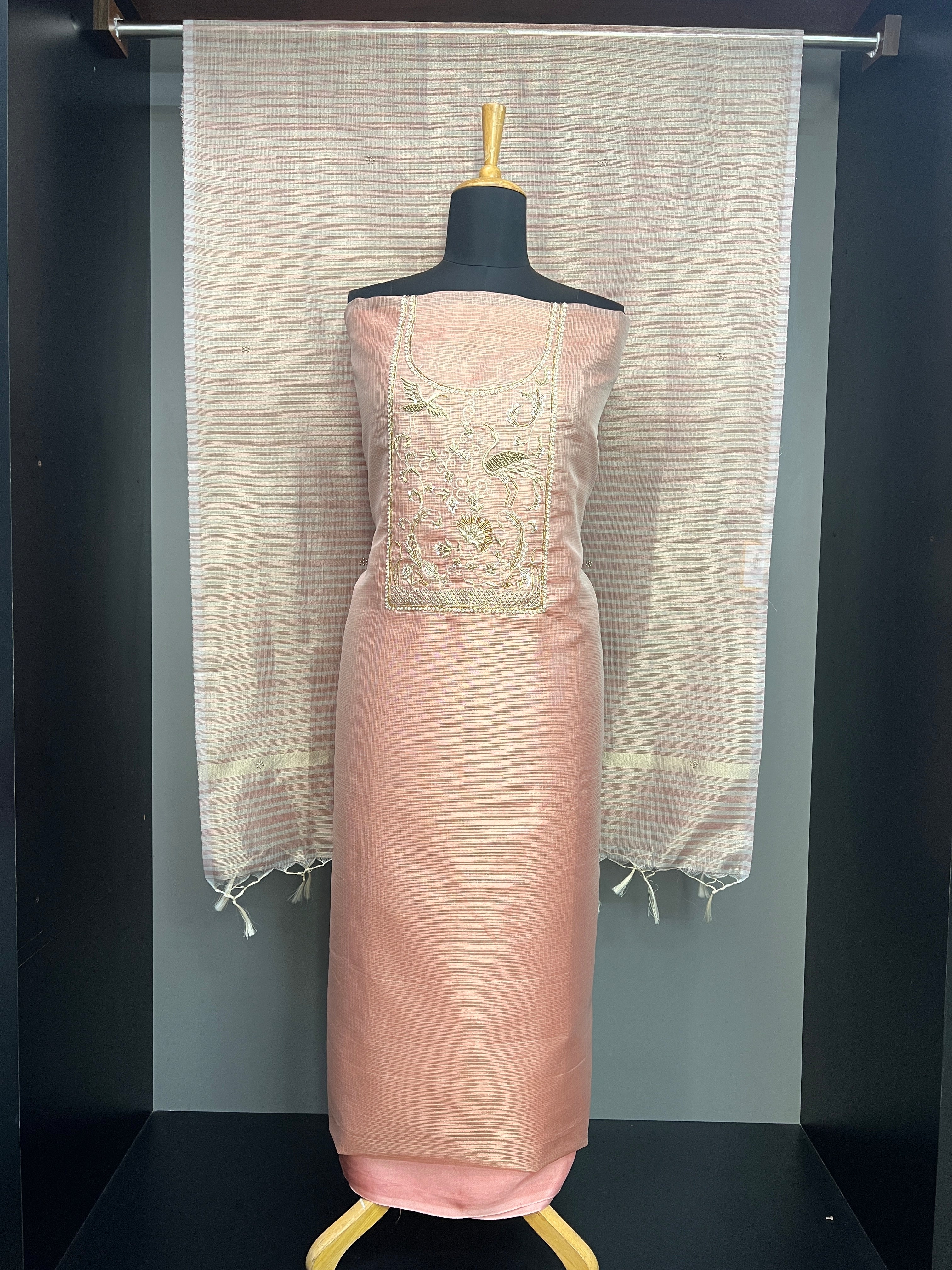 Hand Work Detailed Tissue Organza Salwar Set | SGS110