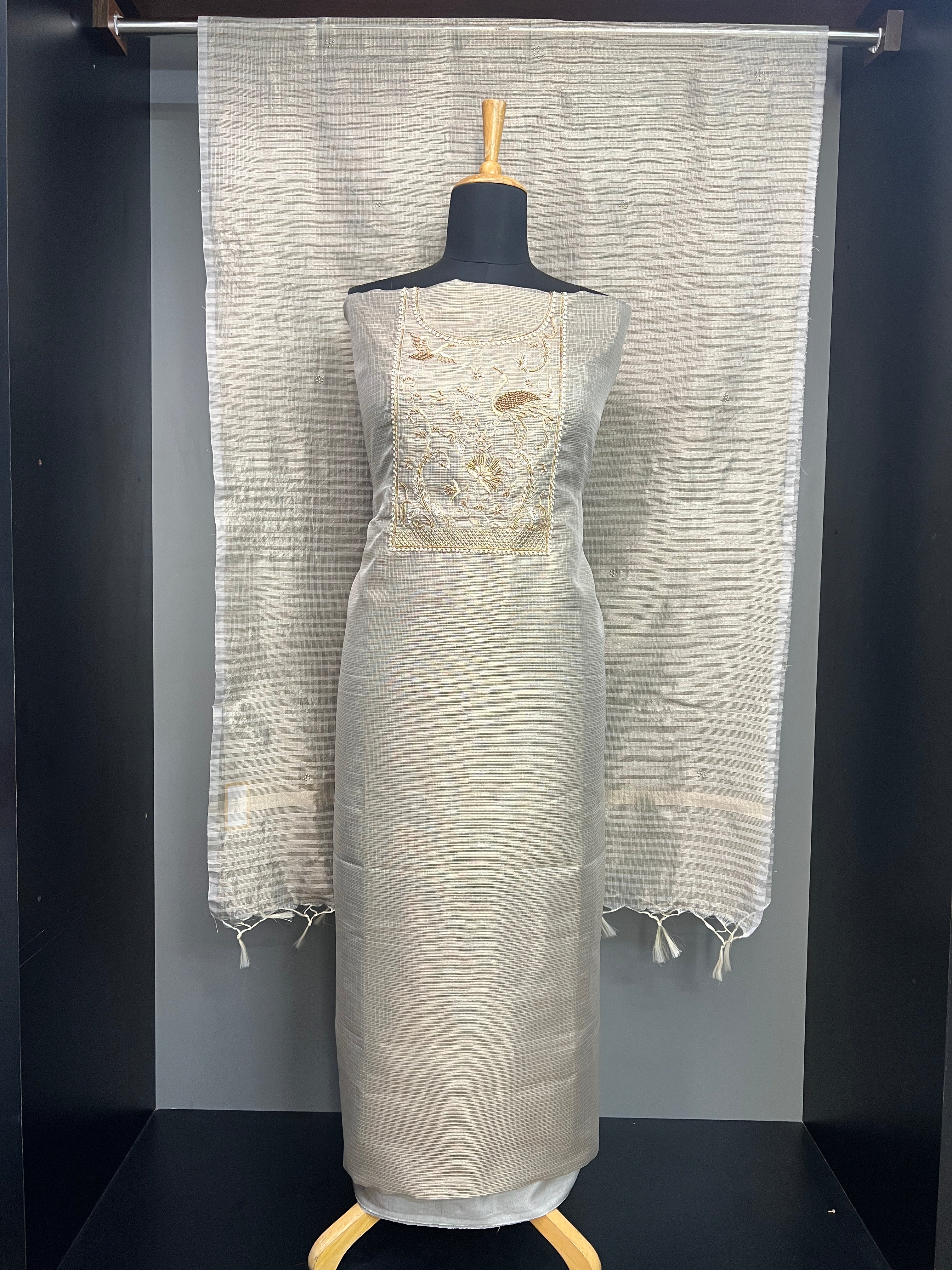 Hand Work Detailed Tissue Organza Salwar Set | SGS111