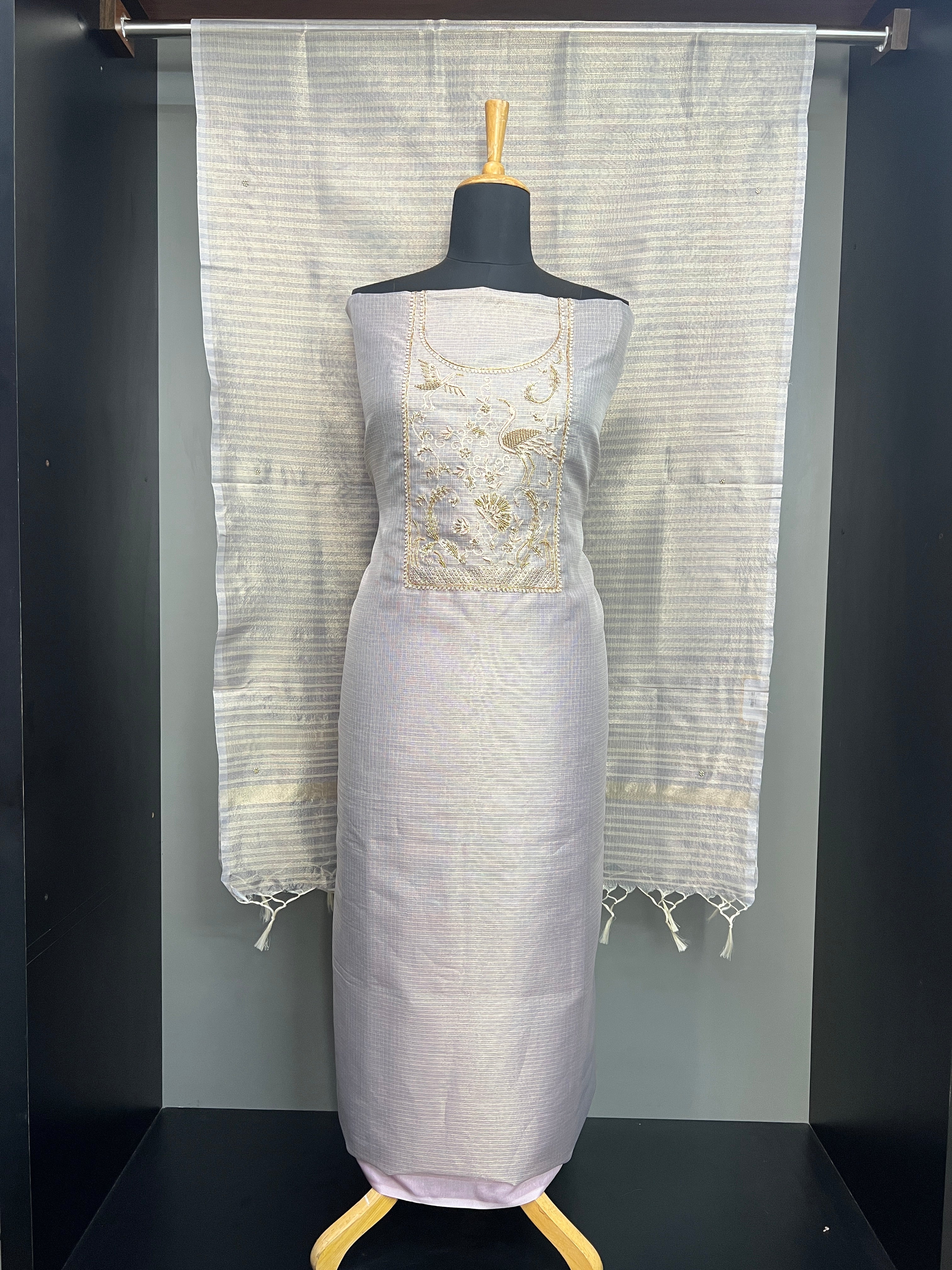 Hand Work Detailed Tissue Organza Salwar Set | SGS113