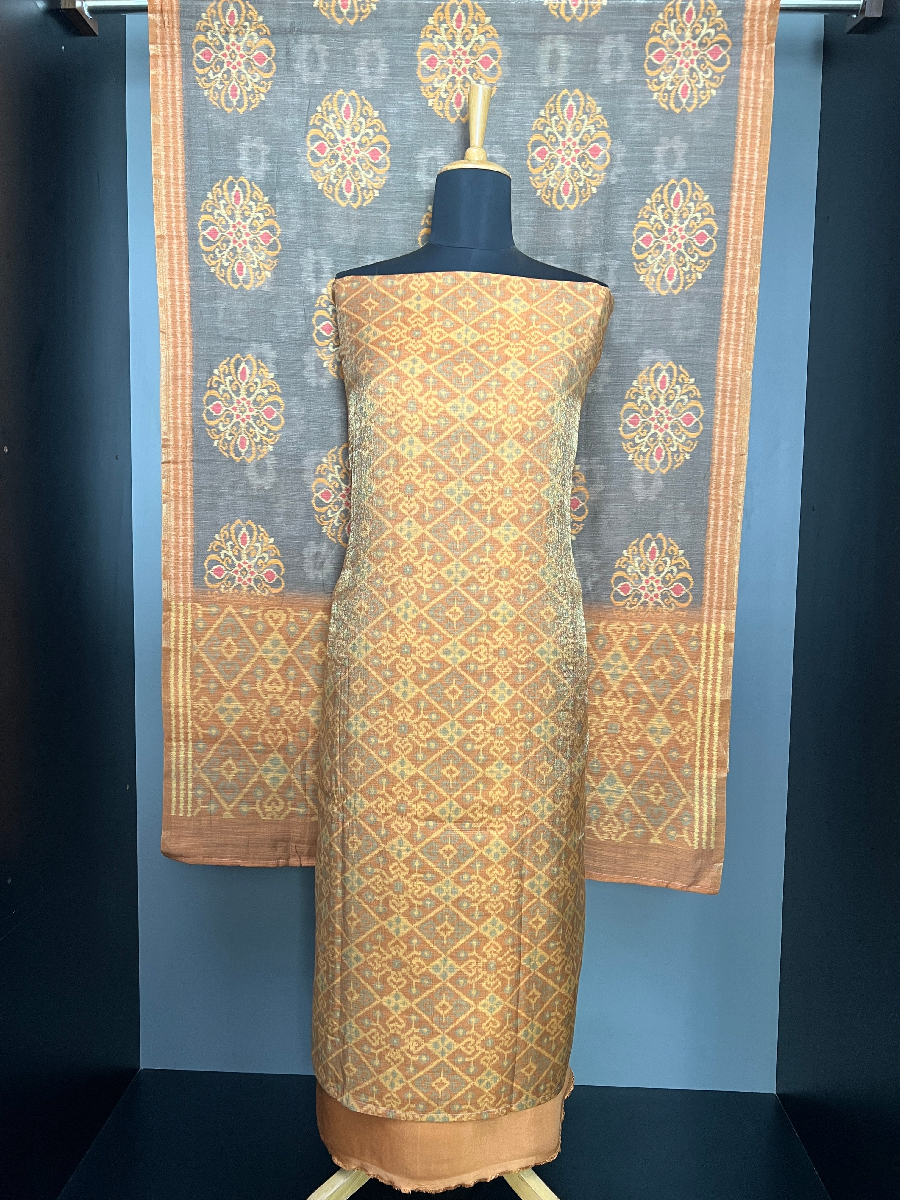 Ikat Printed Tissue Salwar Set | SP335