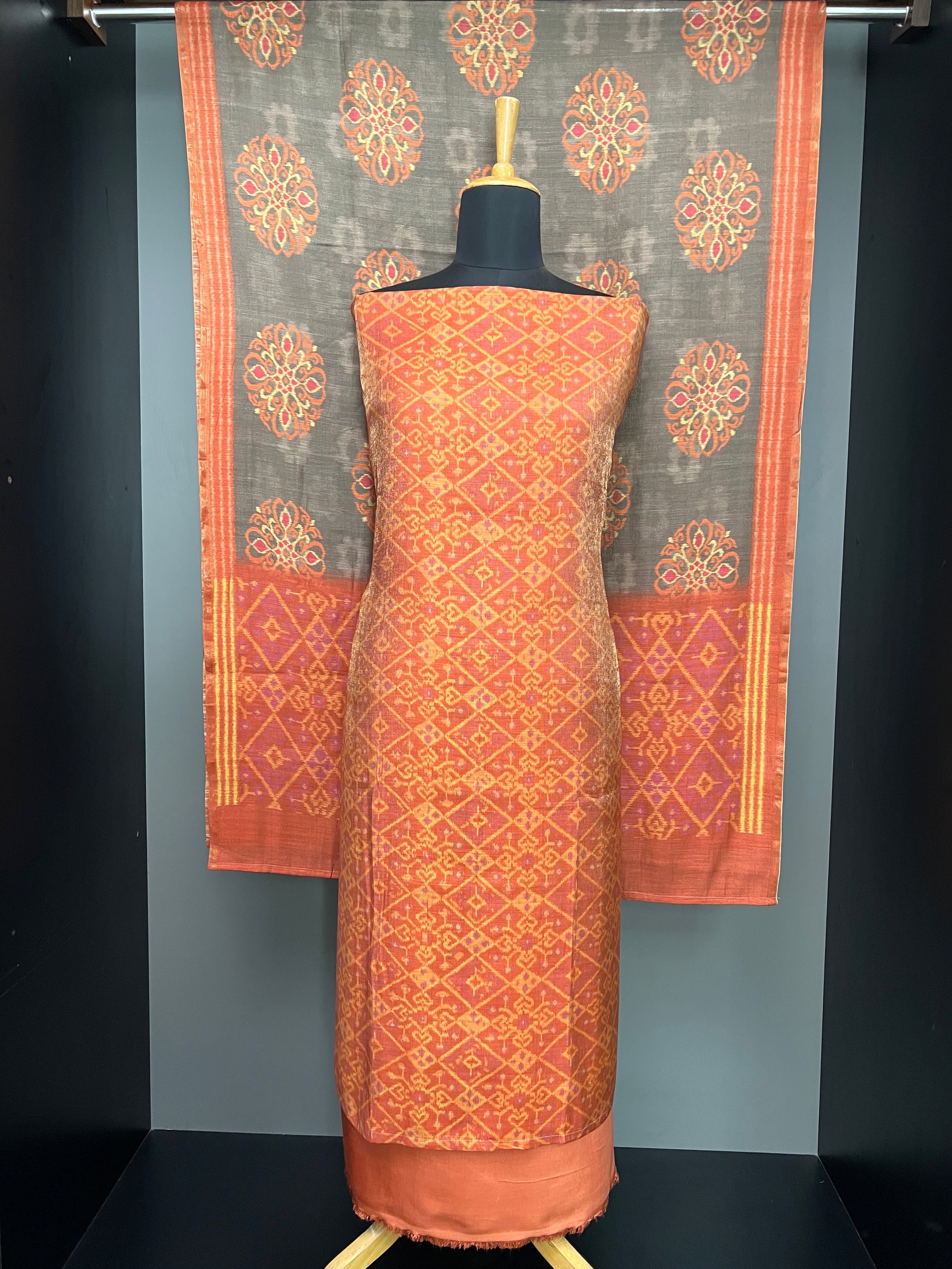 Ikat Printed Tissue Salwar Set | SP337