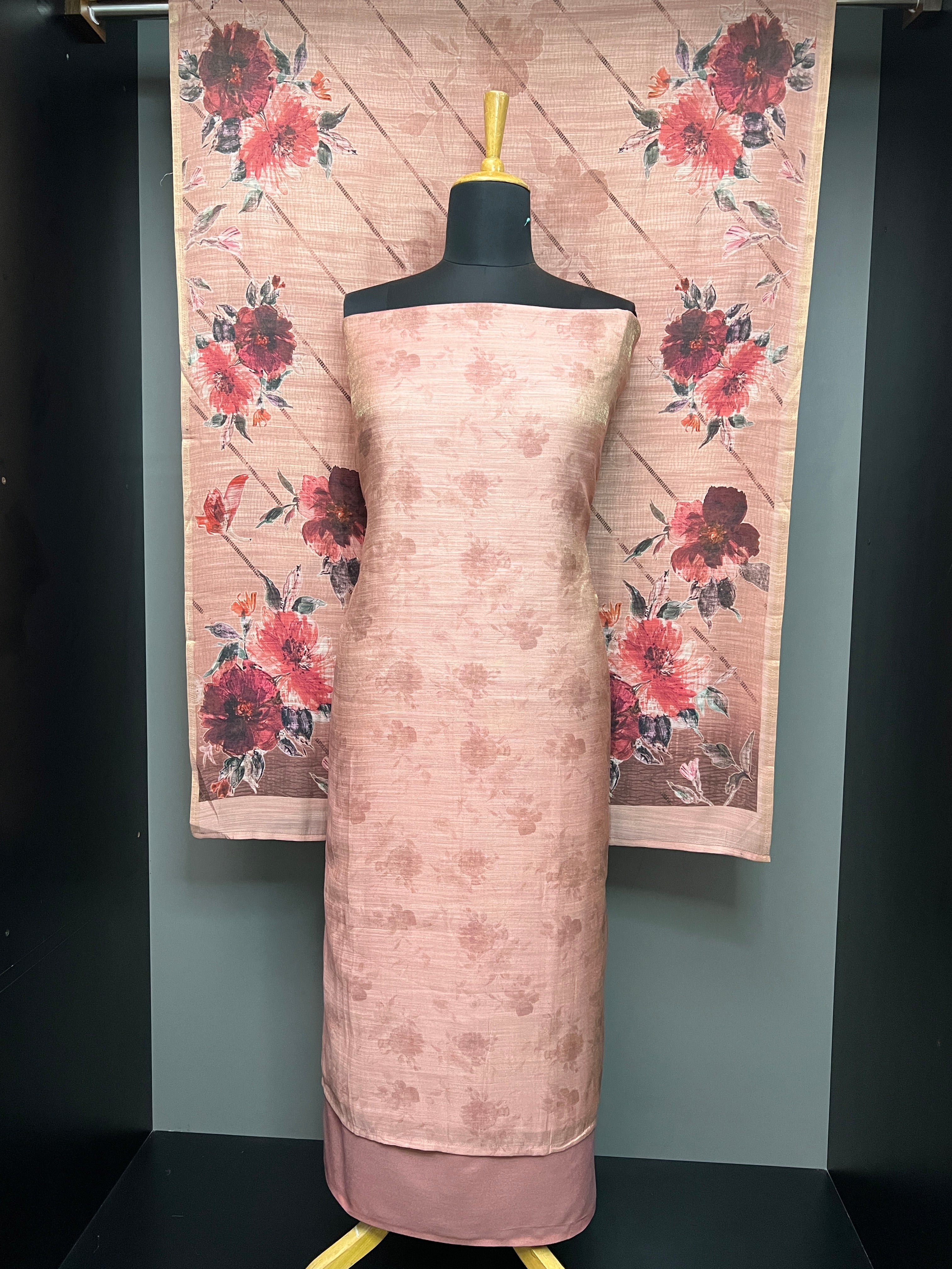 Floral Digital Printed Semi Tissue Salwar Set | SP338