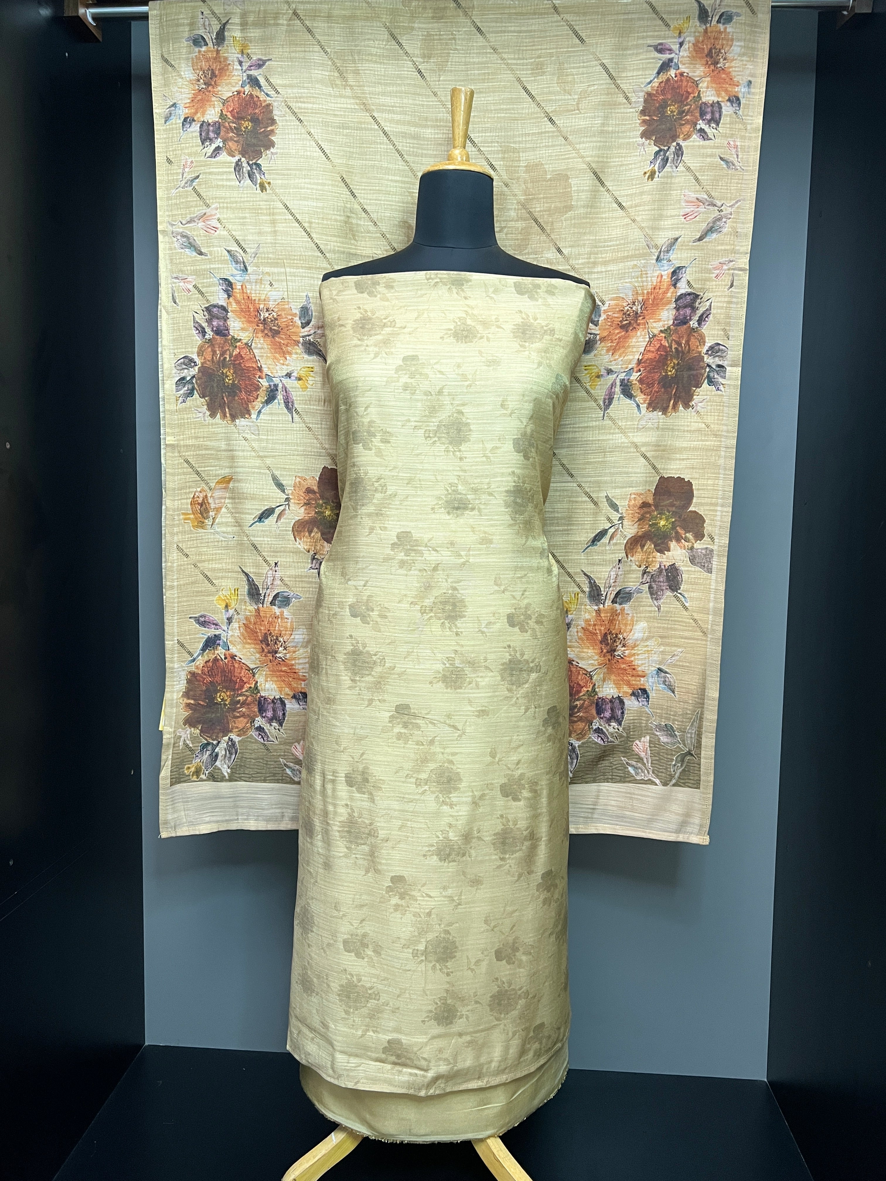 Floral Digital Printed Semi Tissue Salwar Set | SP339
