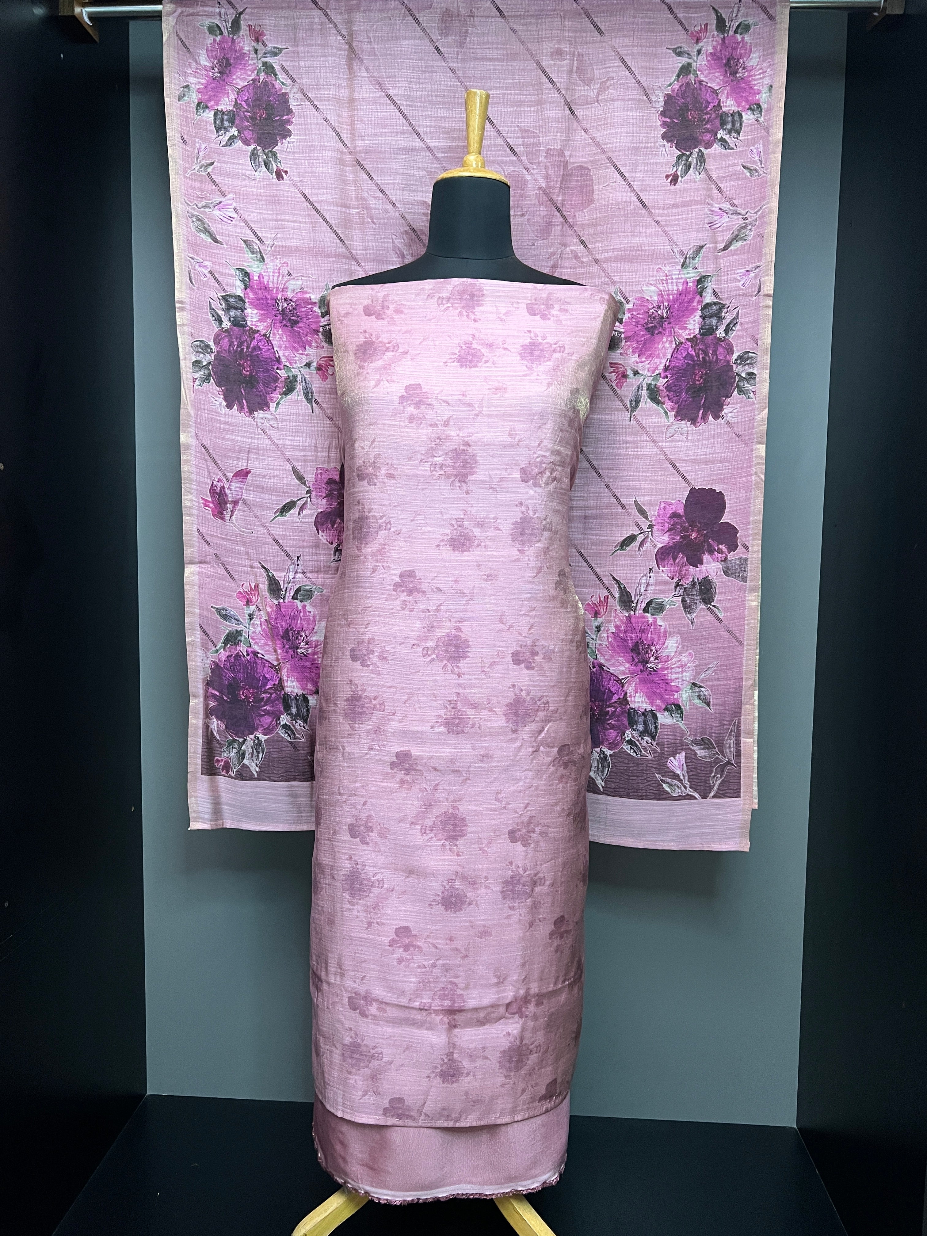 Floral Digital Printed Semi Tissue Salwar Set | SP340