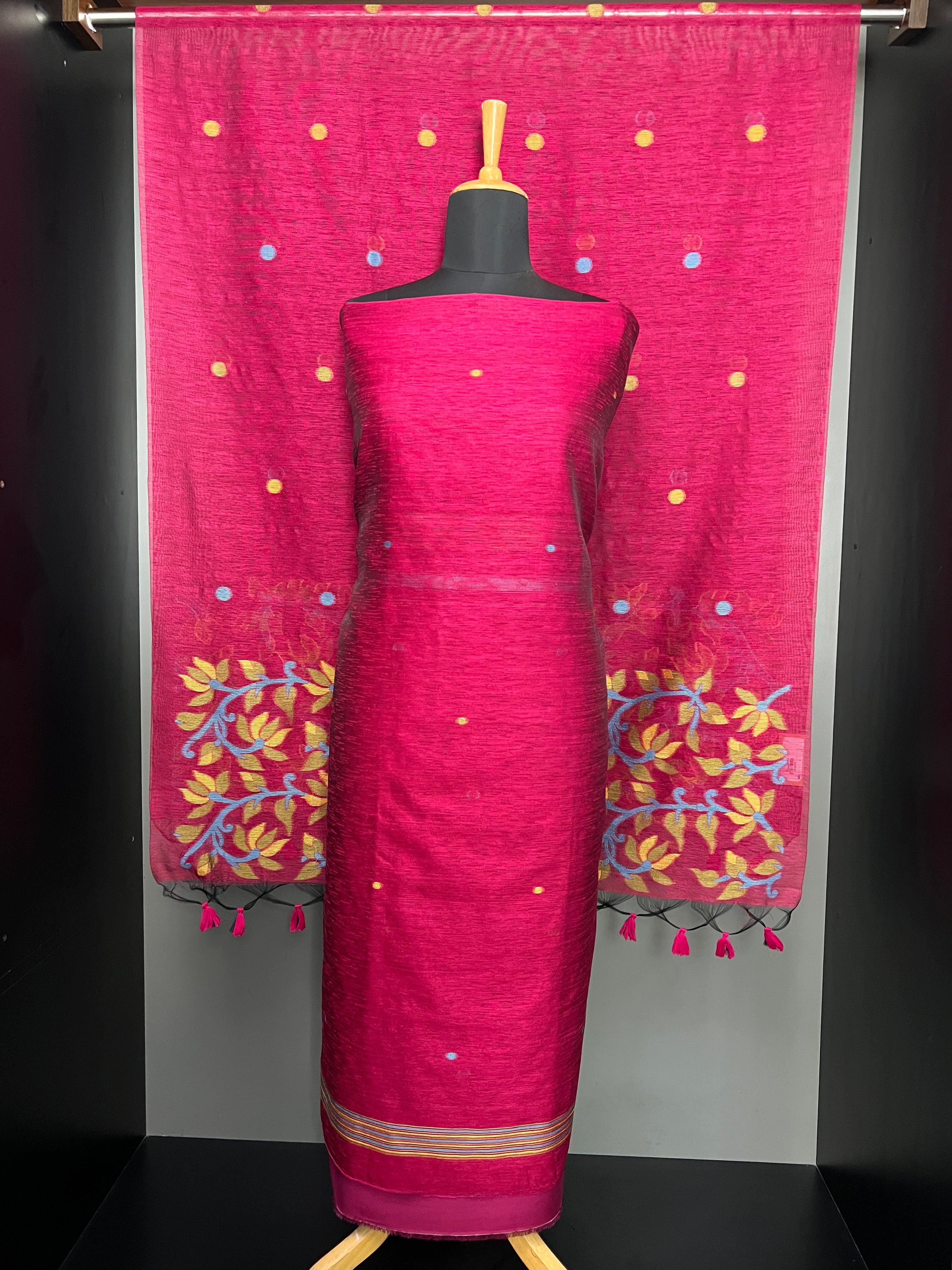 Jamdani Weaved Chanderi Finish Salwar Set | SP353