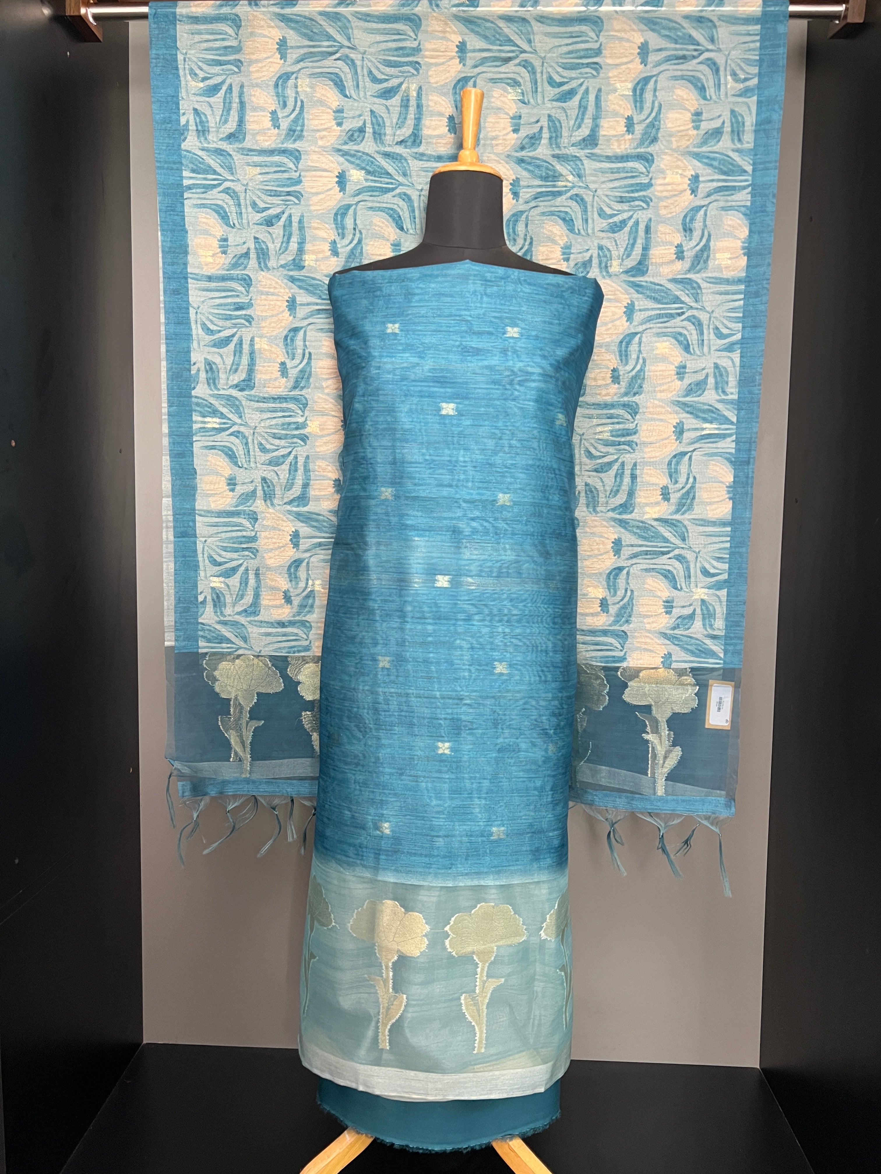 Zari Butta Detailed Semi Chanderi Salwar Set | SP404