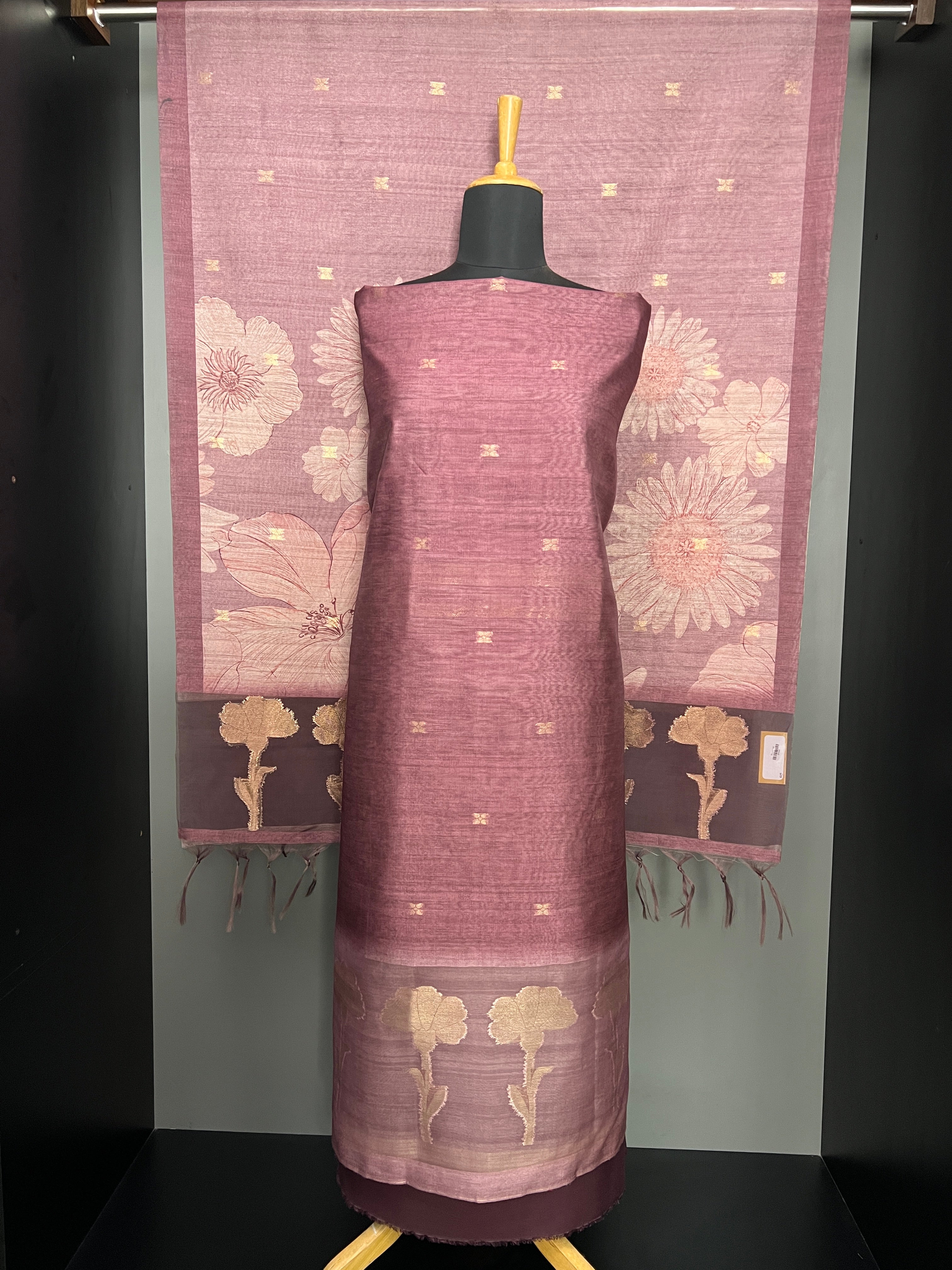 Zari Butta Detailed Semi Chanderi Salwar Set | SP405