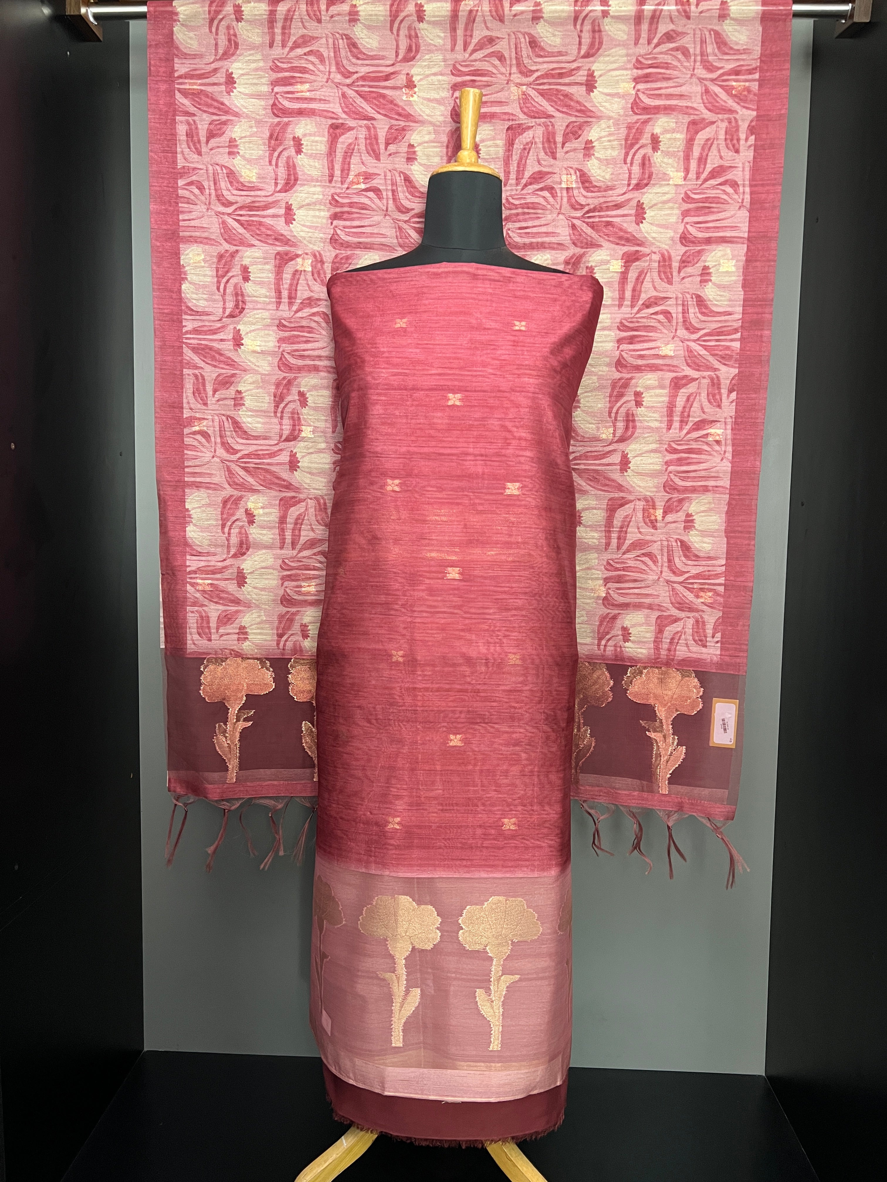 Zari Butta Detailed Semi Chanderi Salwar Set | SP408