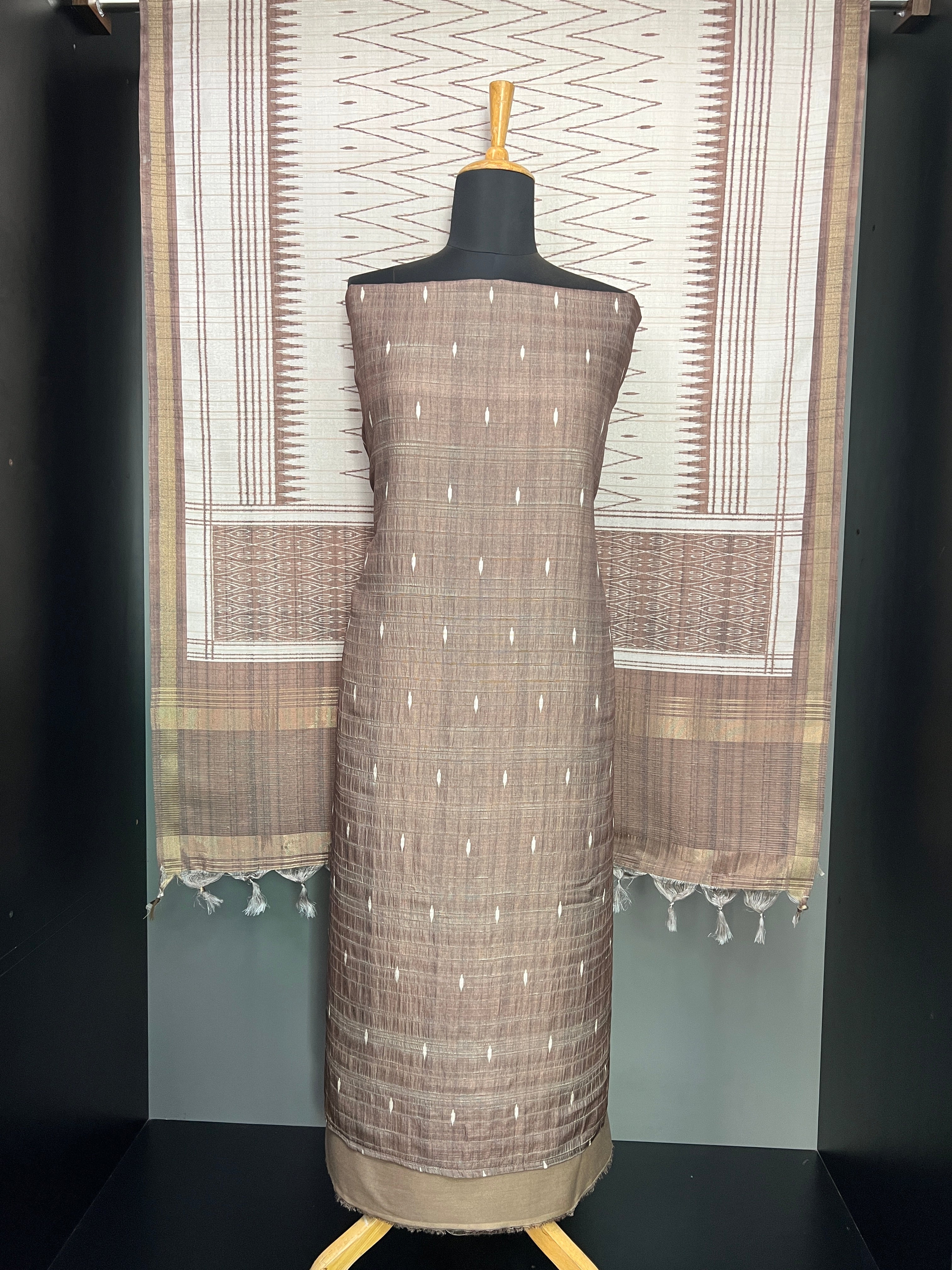 Printed Semi Tussar Salwar Set | SP433