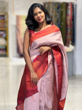 Traditional Zari Woven Stripe Patterned Semi Silk Saree | SRK101