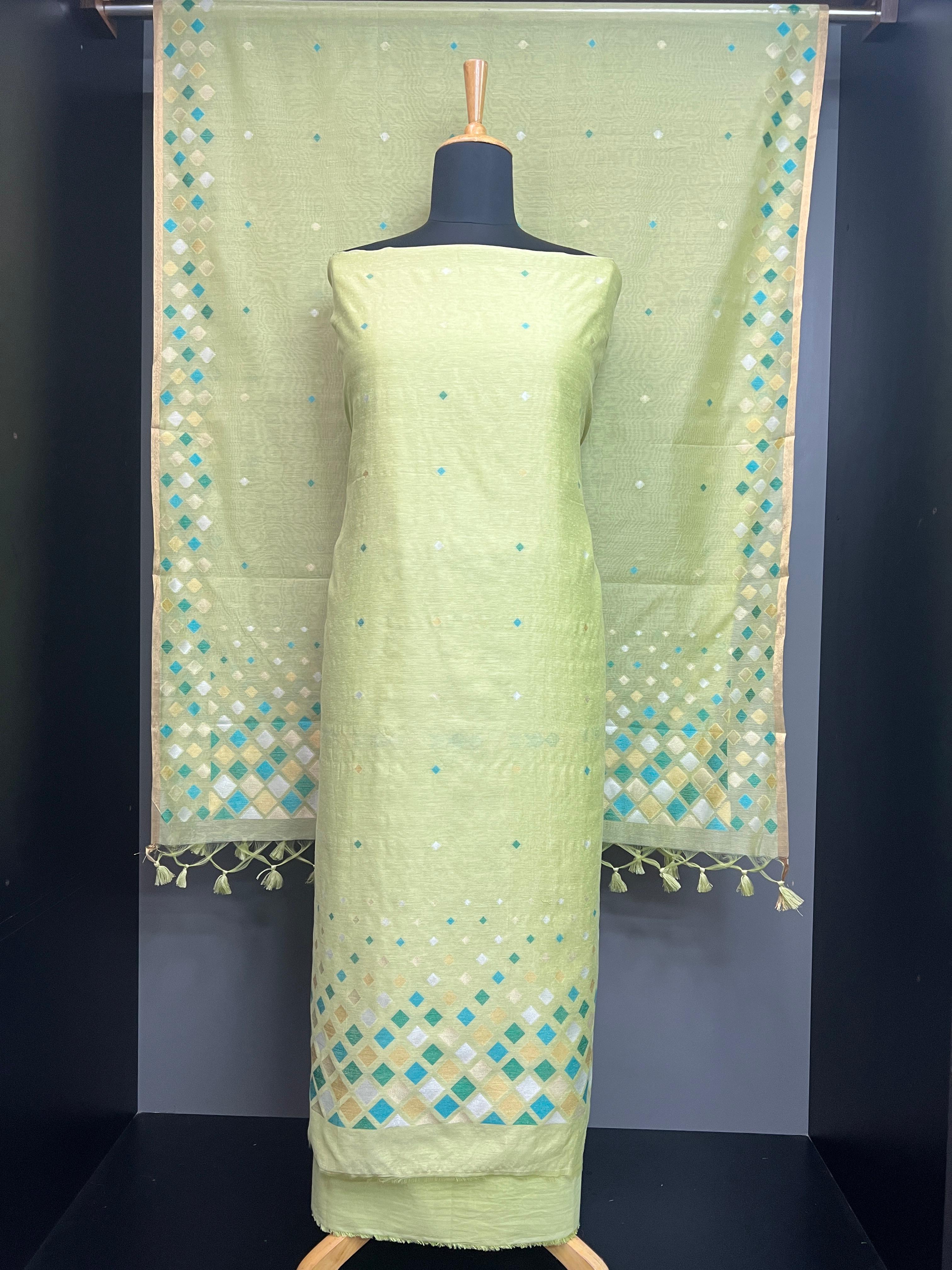 Geometric Weaving Patterned Jamdani Salwar Set | SSN218