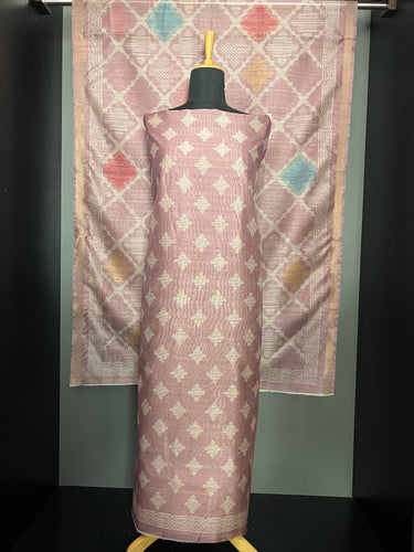 Printed Semi Tussar Salwar Set (Without Bottom) | SSN420