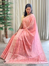 Point Embroidery Detailed Tussar Finish Saree | SUN340