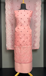 Floral Machine Embroidery Detailed Semi Silk Salwar Set | SUN404