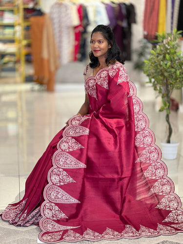 Pitta Work Detailed Semi Silk Saree  | SUN169