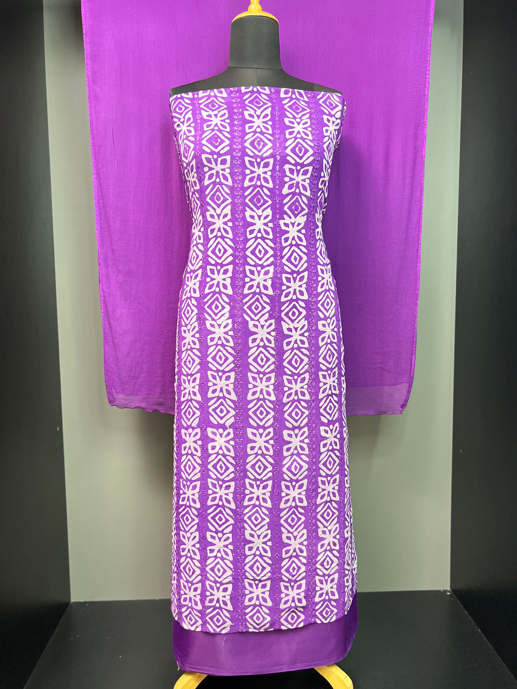 Batik Print With Sequence Detailed Georgette Salwar Set | SW2001
