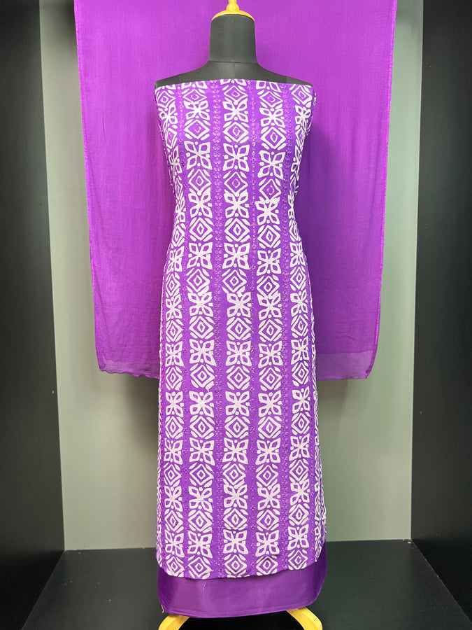 Batik Print With Sequence Detailed Georgette Salwar Set | SW2001