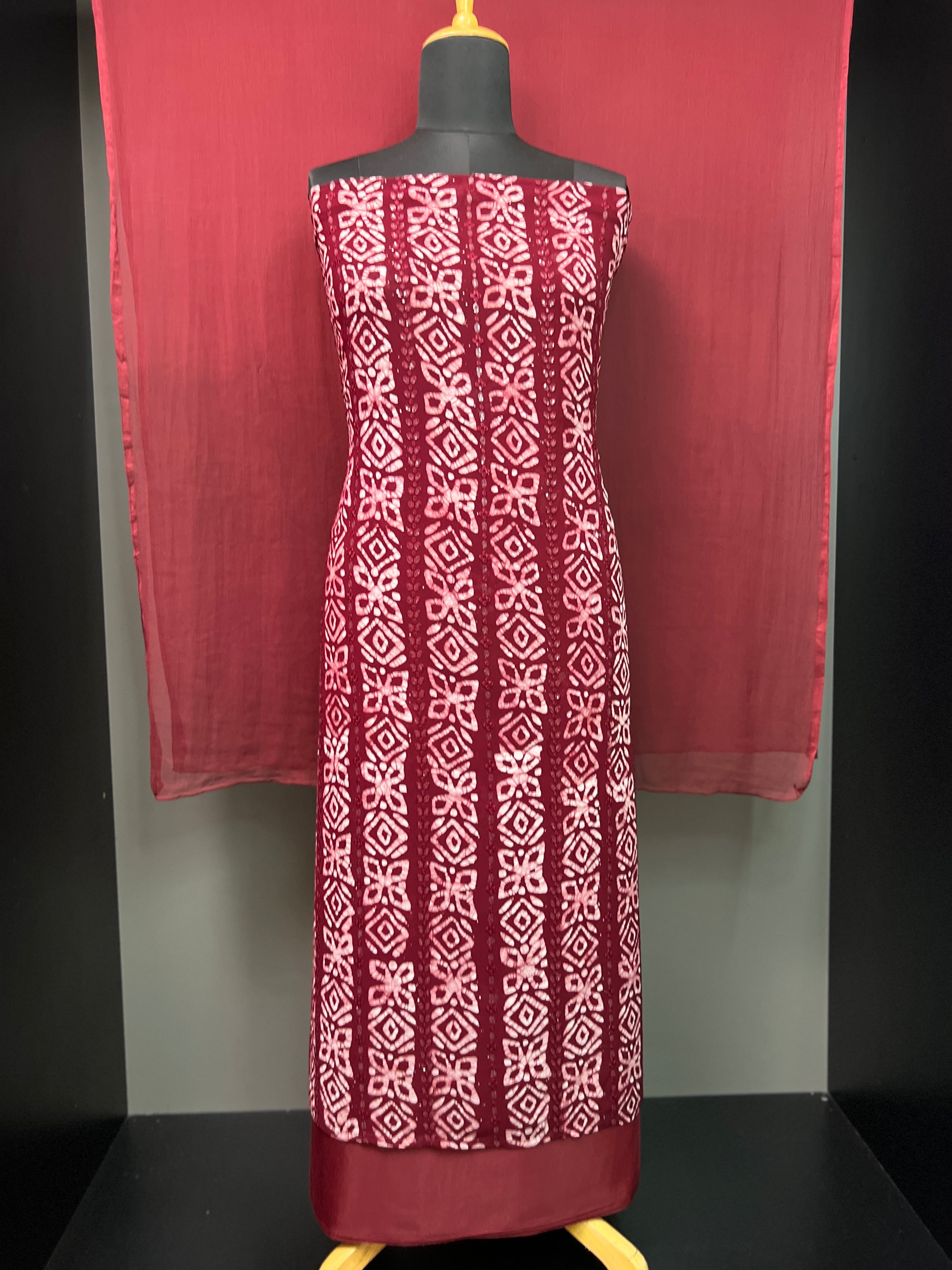 Batik Print With Sequence Detailed Georgette Salwar Set | SW2002