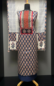 Ajrak Print With Embroidery Highlighted Cotton Salwar Set | SW2132