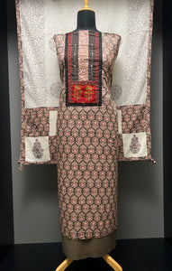 Ajrak Print With Embroidery Highlighted Cotton Salwar Set | SW2134