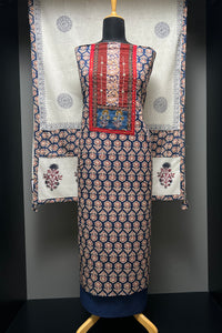 Ajrak Print With Embroidery Highlighted Cotton Salwar Set | SW2136