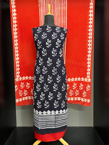 Batik Print Detailed Georgette Salwar Set | SW2206