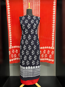 Batik Print Detailed Georgette Salwar Set | SW2206
