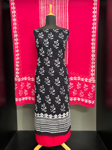 Batik Print Detailed Georgette Salwar Set | SW2207