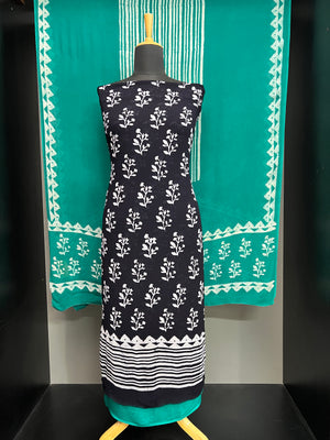 Batik Print Detailed Georgette Salwar Set | SW2208