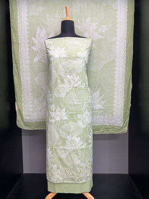 Digital Print With Machine Embroidery Detailed Cotton Salwar Set | SW2222