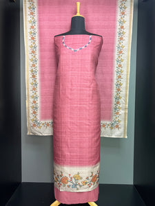 Kalamkari Inspired Print Detailed Semi Tussar Salwar Set | SW2232