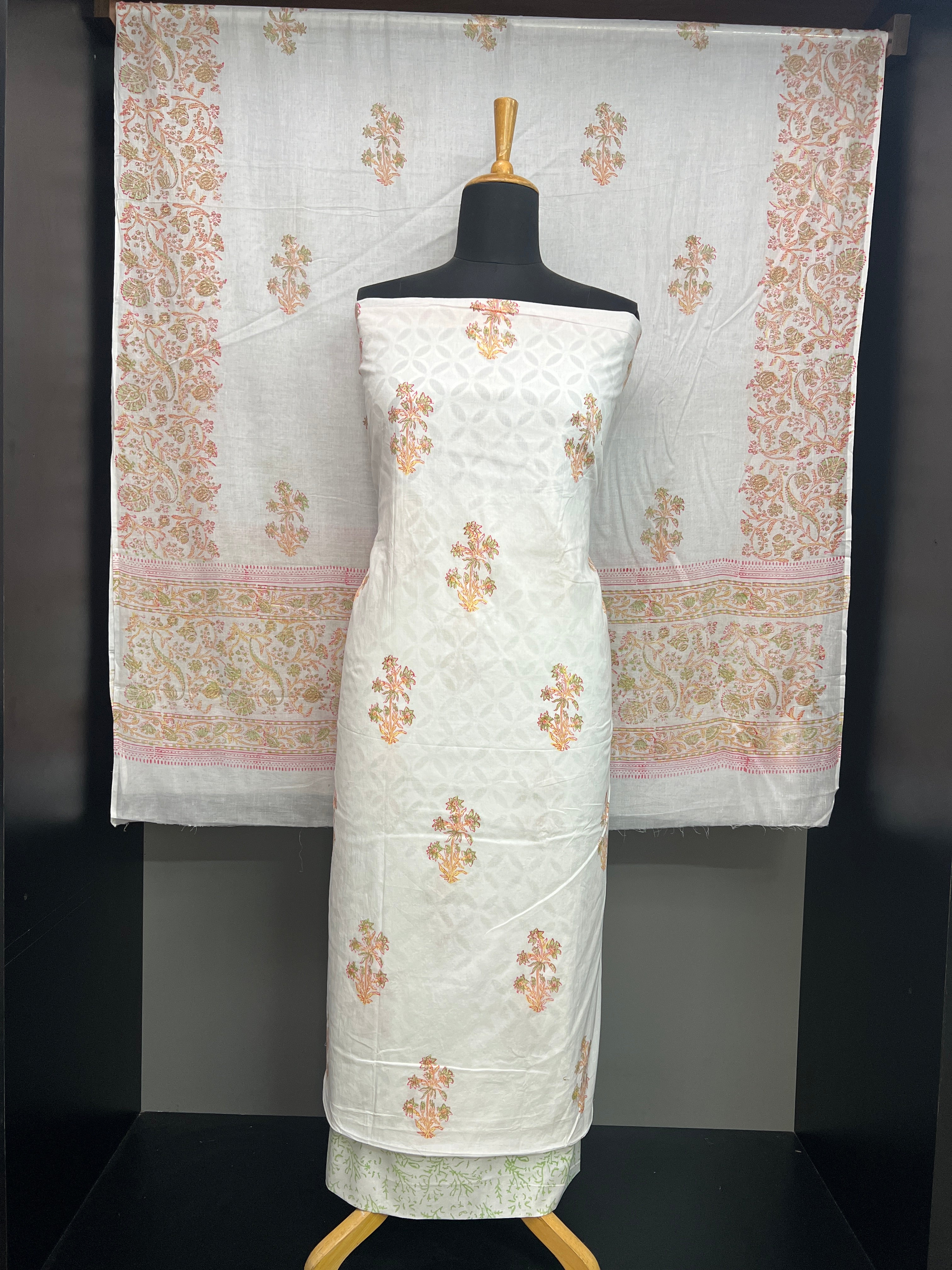 Floral Block Printed Cotton Salwar Set | SW2327