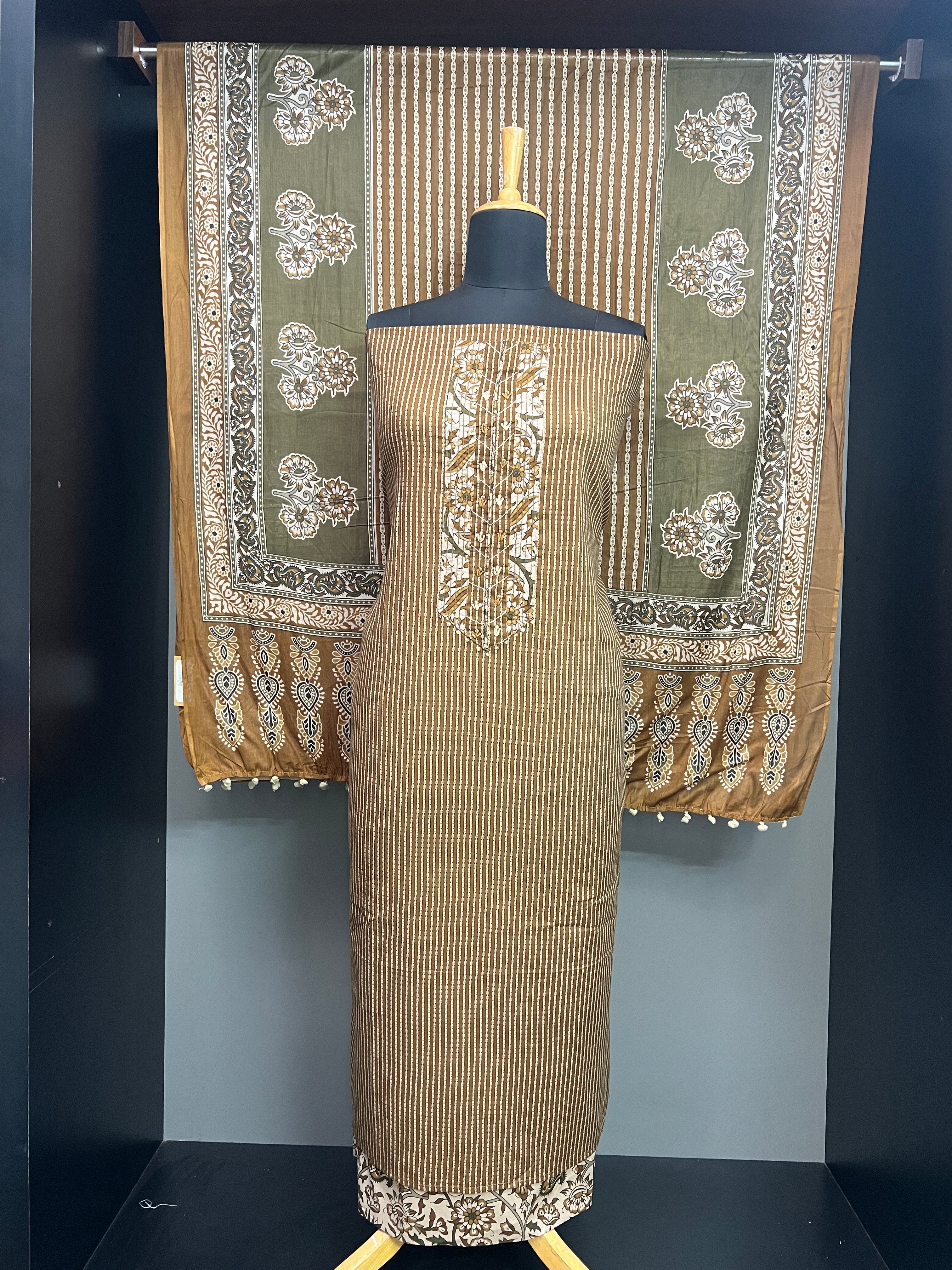 Stripes Printed Cotton Salwar Set | SW2395