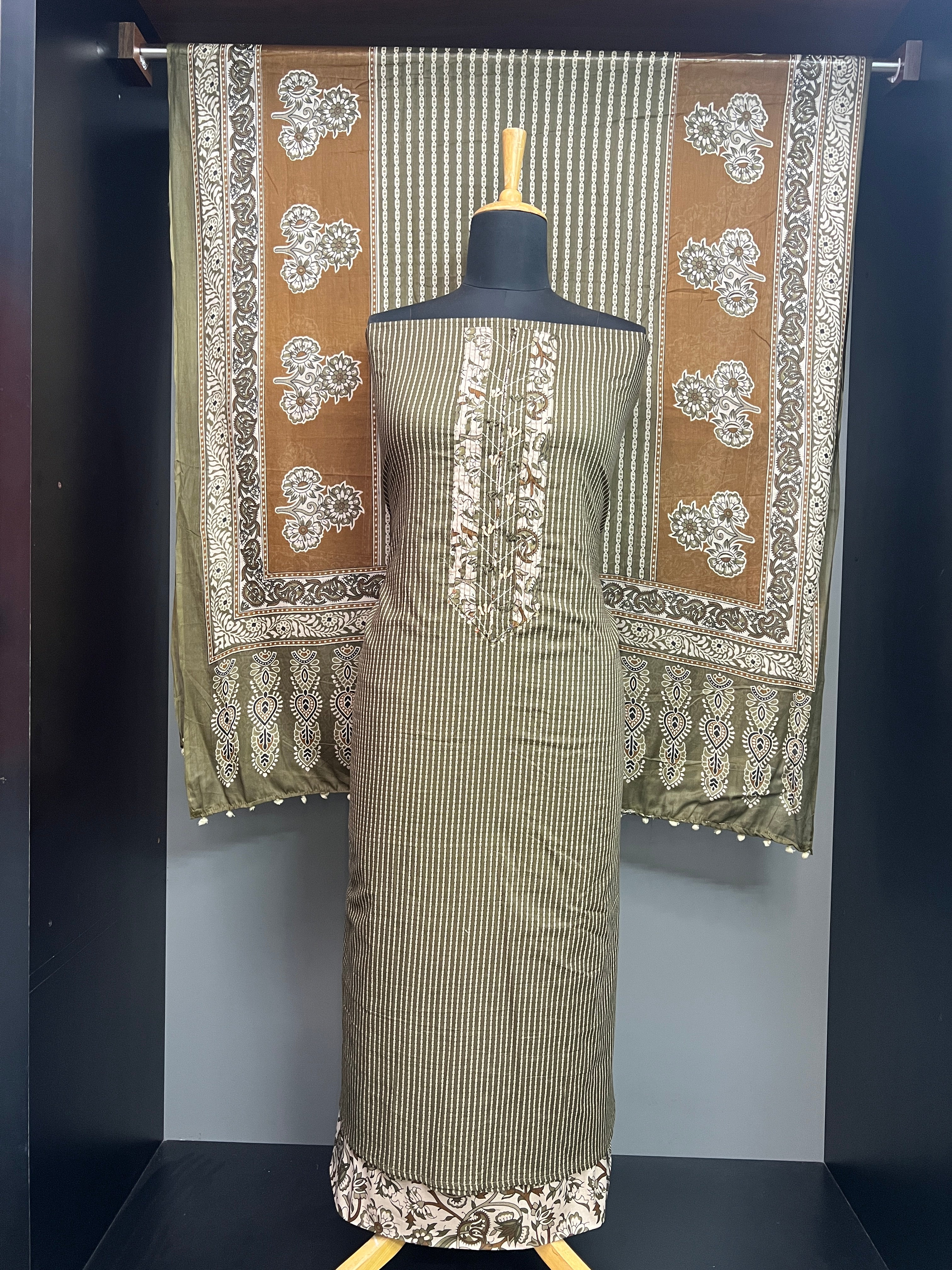 Stripes Printed Cotton Salwar Set | SW2397