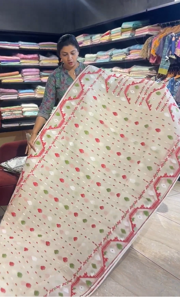 Jamdani Woven Cotton Saree | AYD245