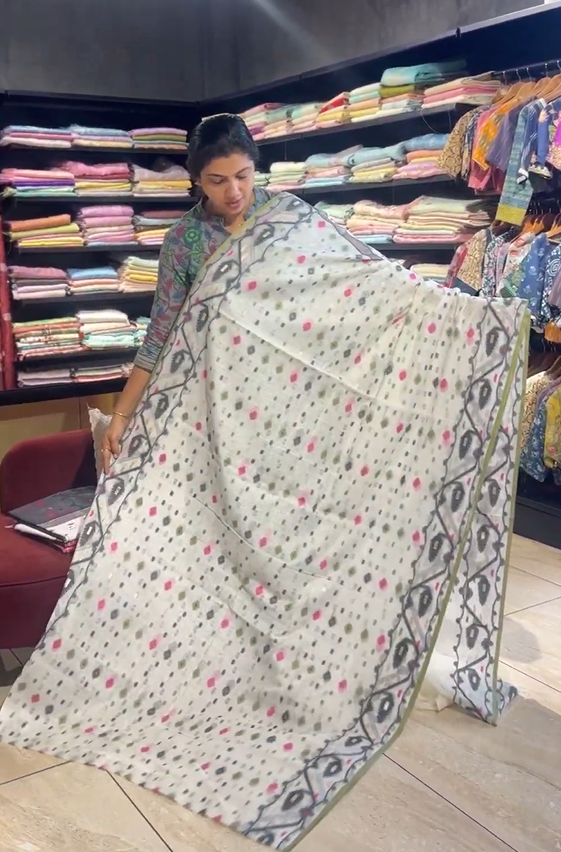 Jamdani Woven Cotton Saree | AYD253