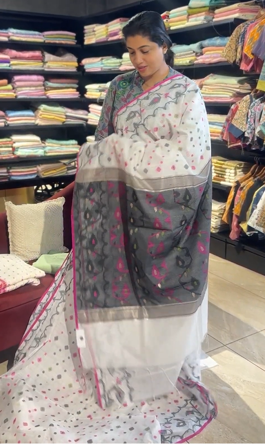 Jamdani Woven Cotton Saree | AYD254