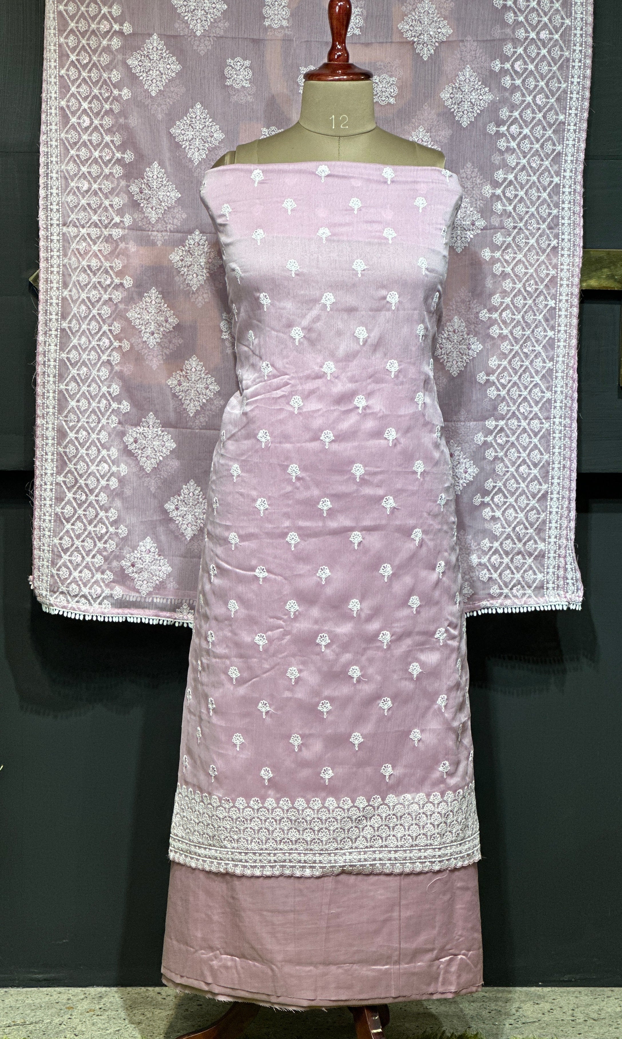 Jaal Pattern Crushed Chiffon Salwar Set | SP315