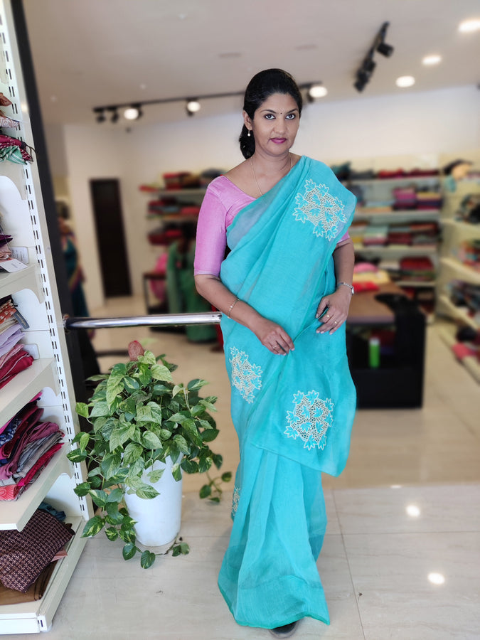 Super-Net Kota Saree With Twine Cutwork | TC159