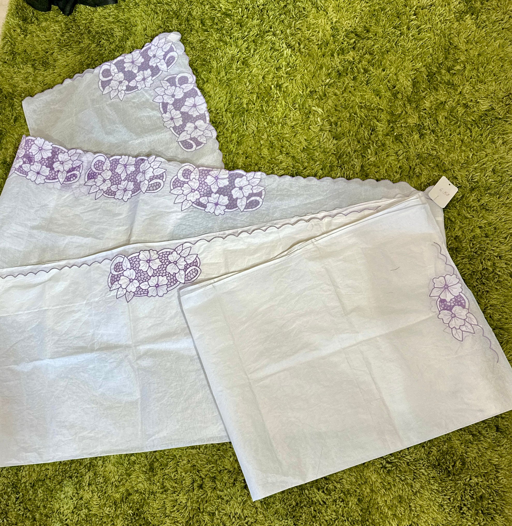 Twine Cutwork Floral Design Organdy Saree | TC384