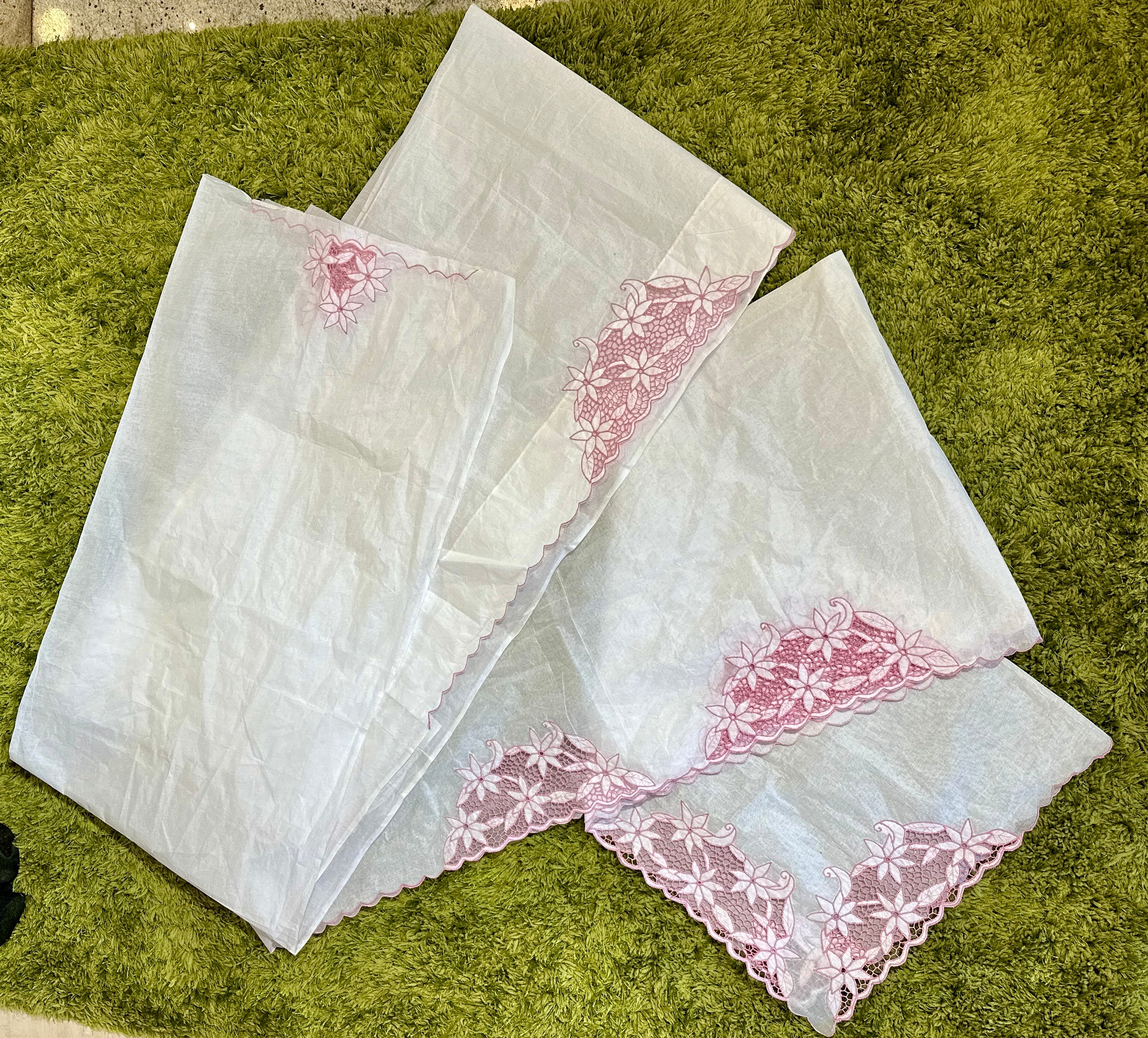 Twine Cutwork Floral Design Organdy Saree | TC385