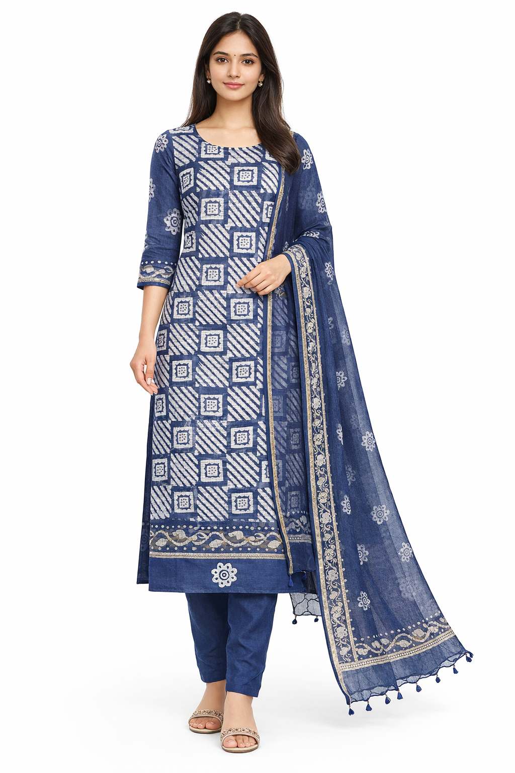 Block Printed Kota Salwar Set | JHF132
