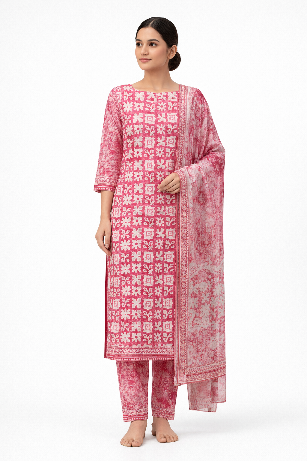 Block Printed Cotton Salwar Set | JHF101