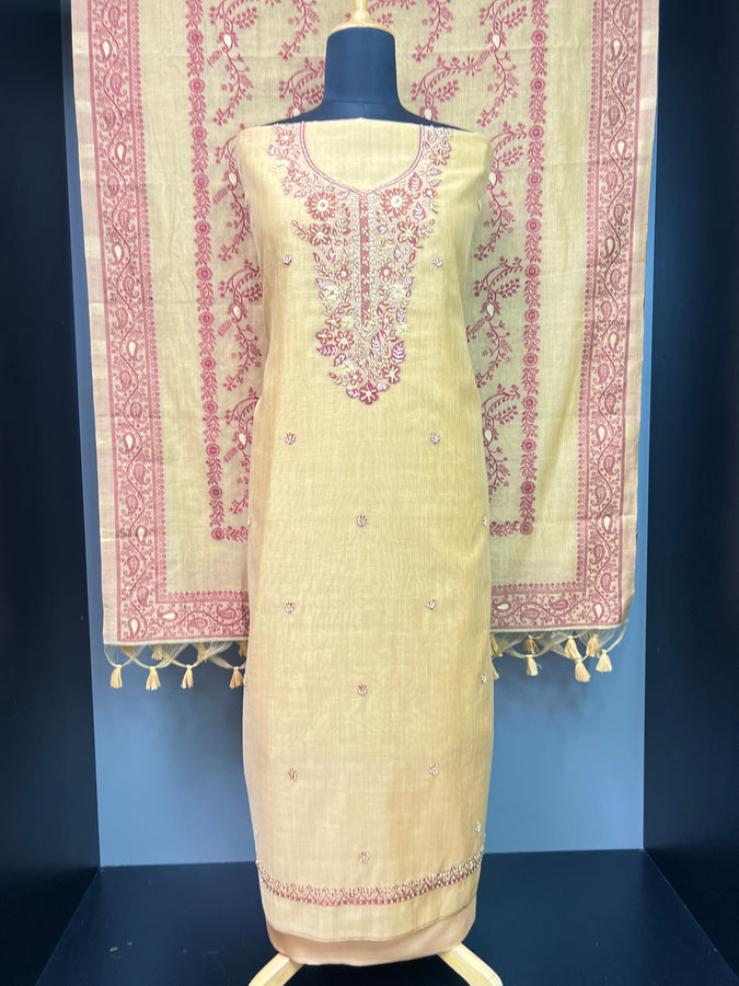 Hand Embroidery Highlighted Traditional Jamdani Salwar Set | VAN183