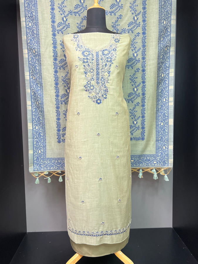 Hand Embroidery Highlighted Traditional Jamdani Salwar Set | VAN185