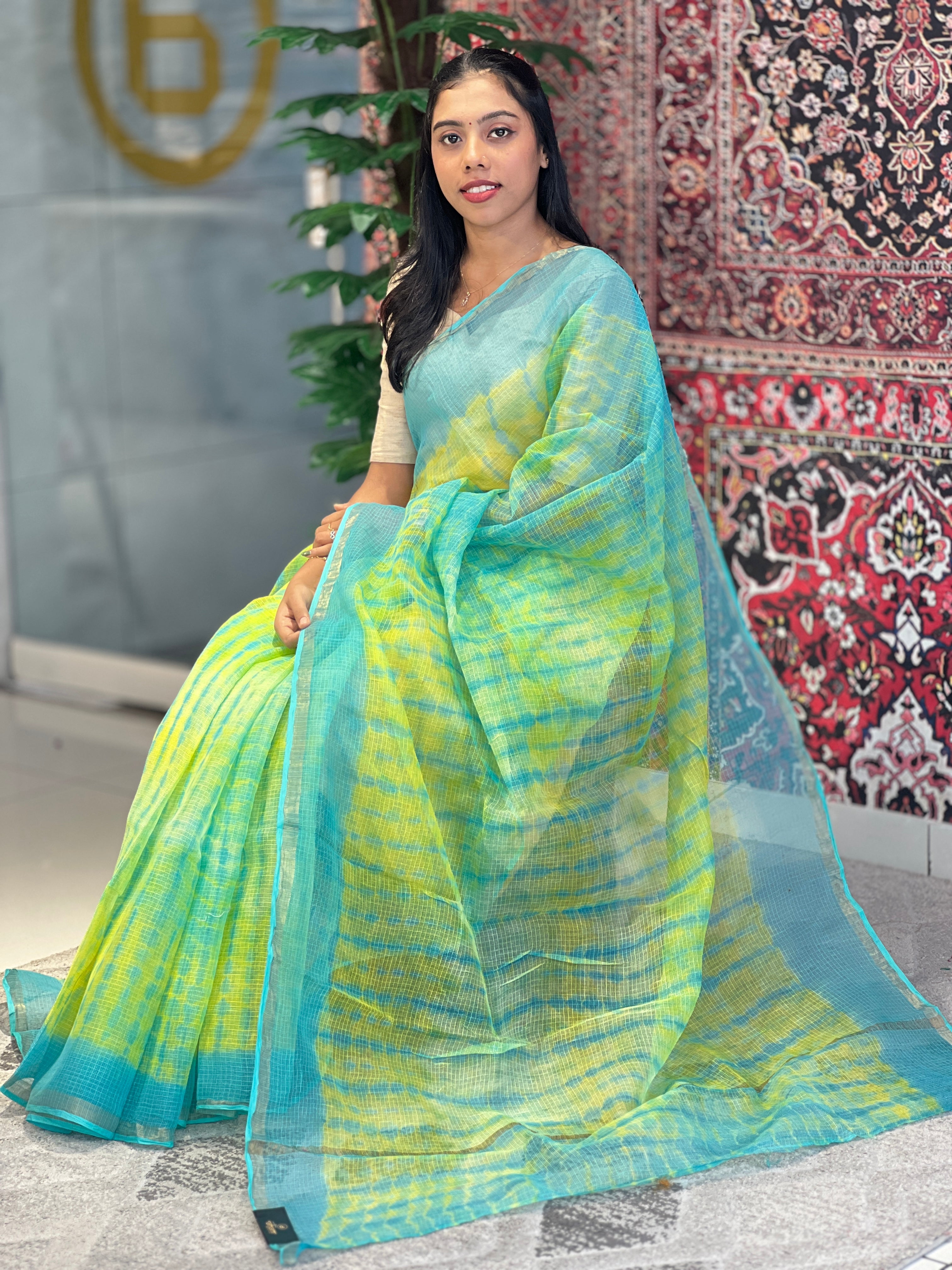 Tie & Dye Patterned Kota Saree | VFC503