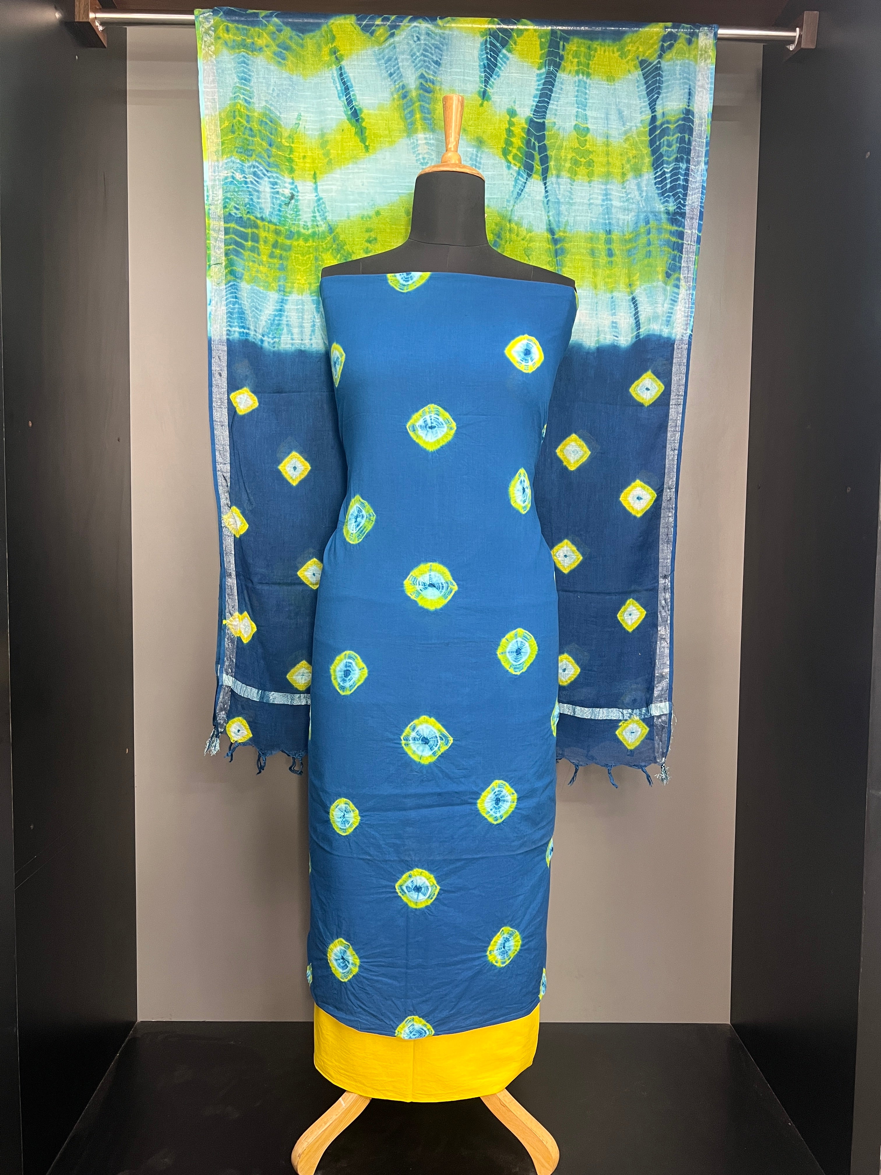 Tie & Dye Patterned Cotton Salwar Set | VFC525