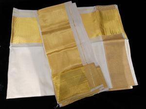 Golden  Border Design Balaramapuram Set Mundu ( Without Blouse) | KL233