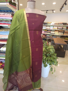 Copper Zari Weaved  Bamboo Tussar Salwar Set | SST122