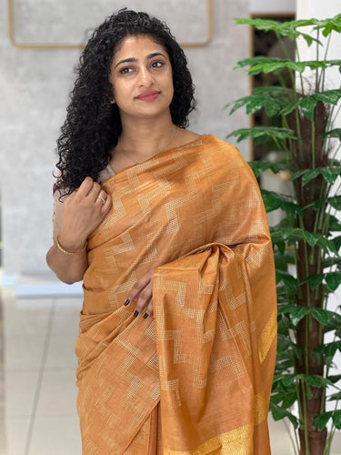 Kantha Weaved Bhagalpuri Linen Saree | NHH367